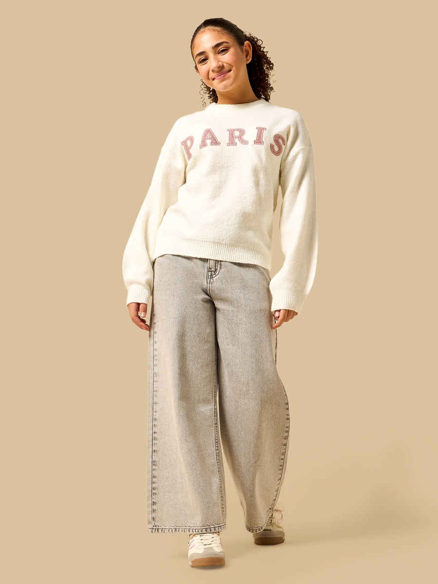 Paris Applique Oversized Sweater