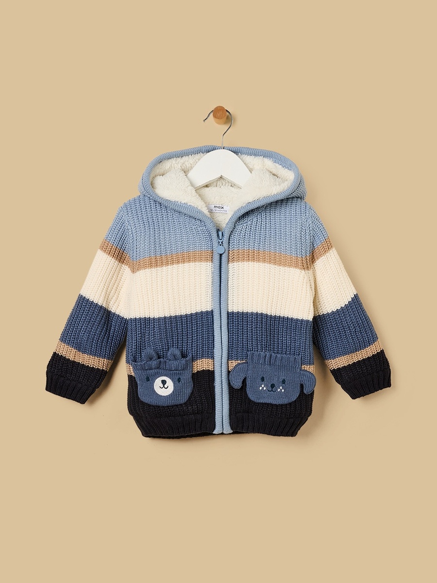 Striped Zip Through Cardigan