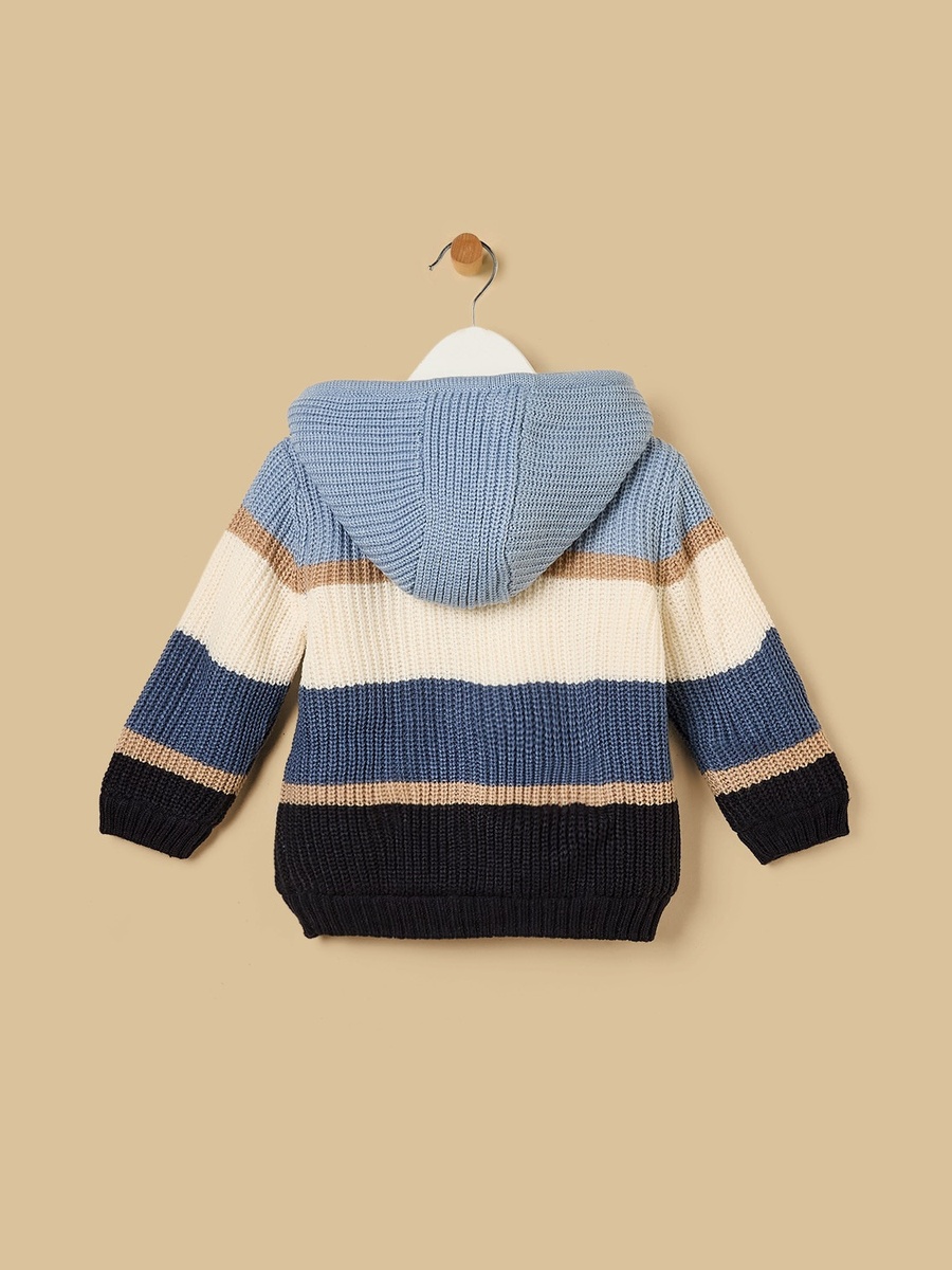 Striped Zip Through Cardigan