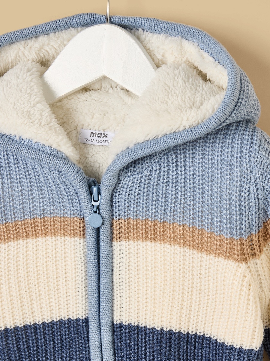 Striped Zip Through Cardigan