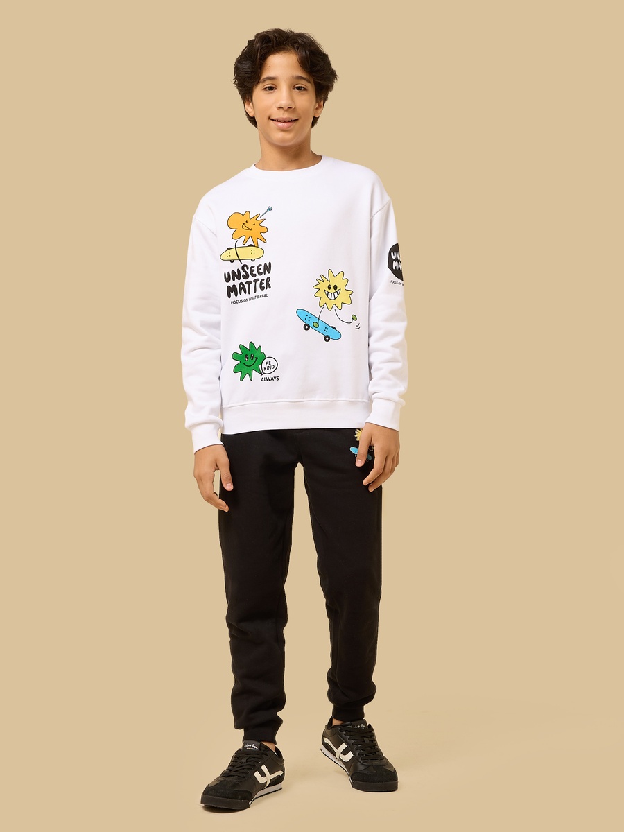 Graphic Print Sweatshirt and Joggers Set