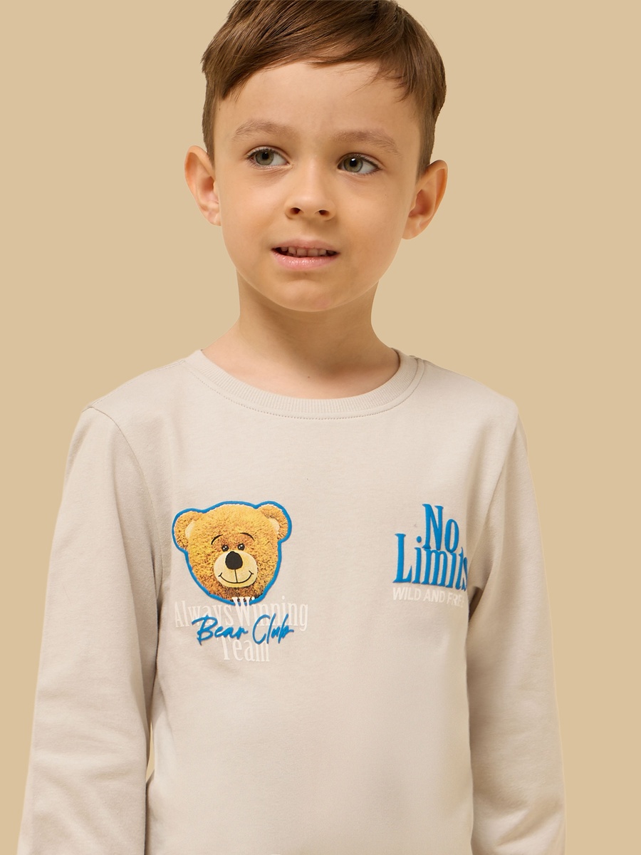 Teddy Bear Print T-Shirt and Joggers Set