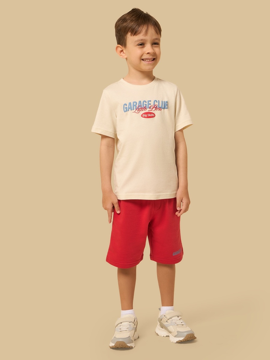 Typographic Print T-Shirt and Shorts Set