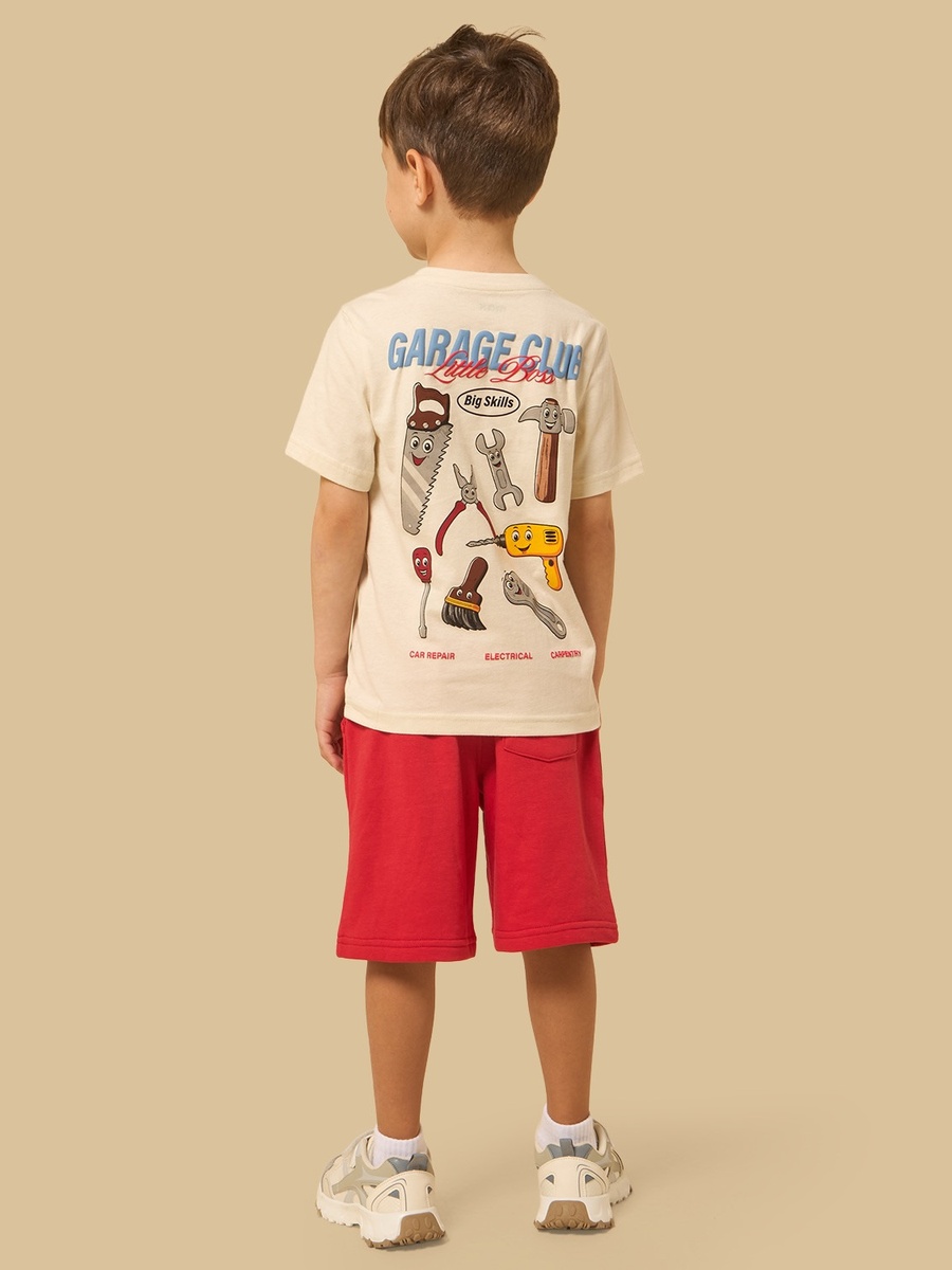 Typographic Print T-Shirt and Shorts Set