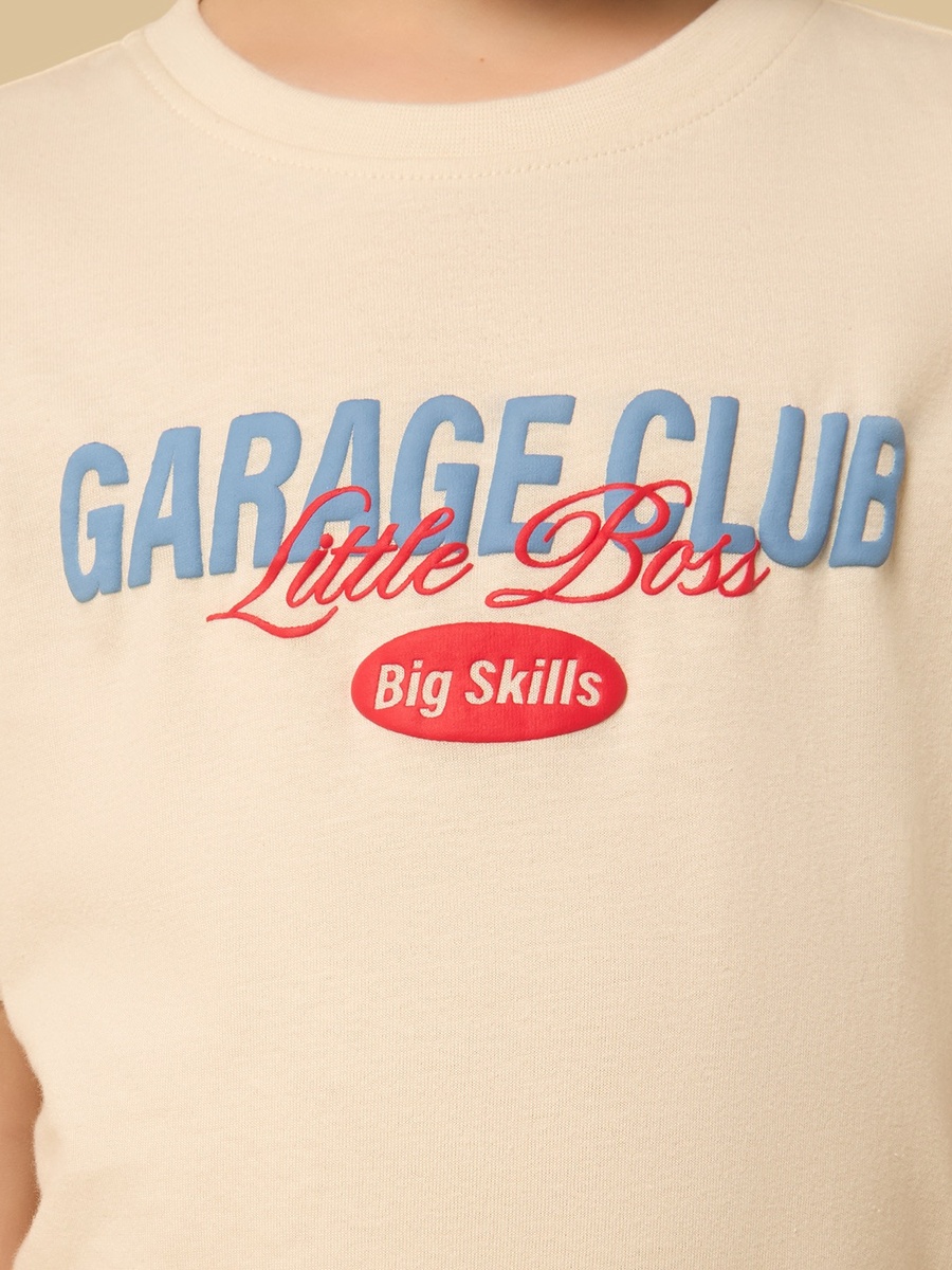Typographic Print T-Shirt and Shorts Set