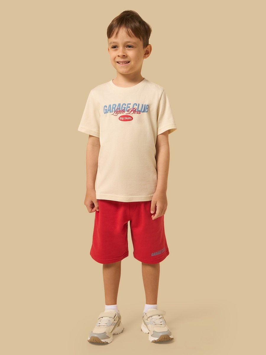Typographic Print T-Shirt and Shorts Set