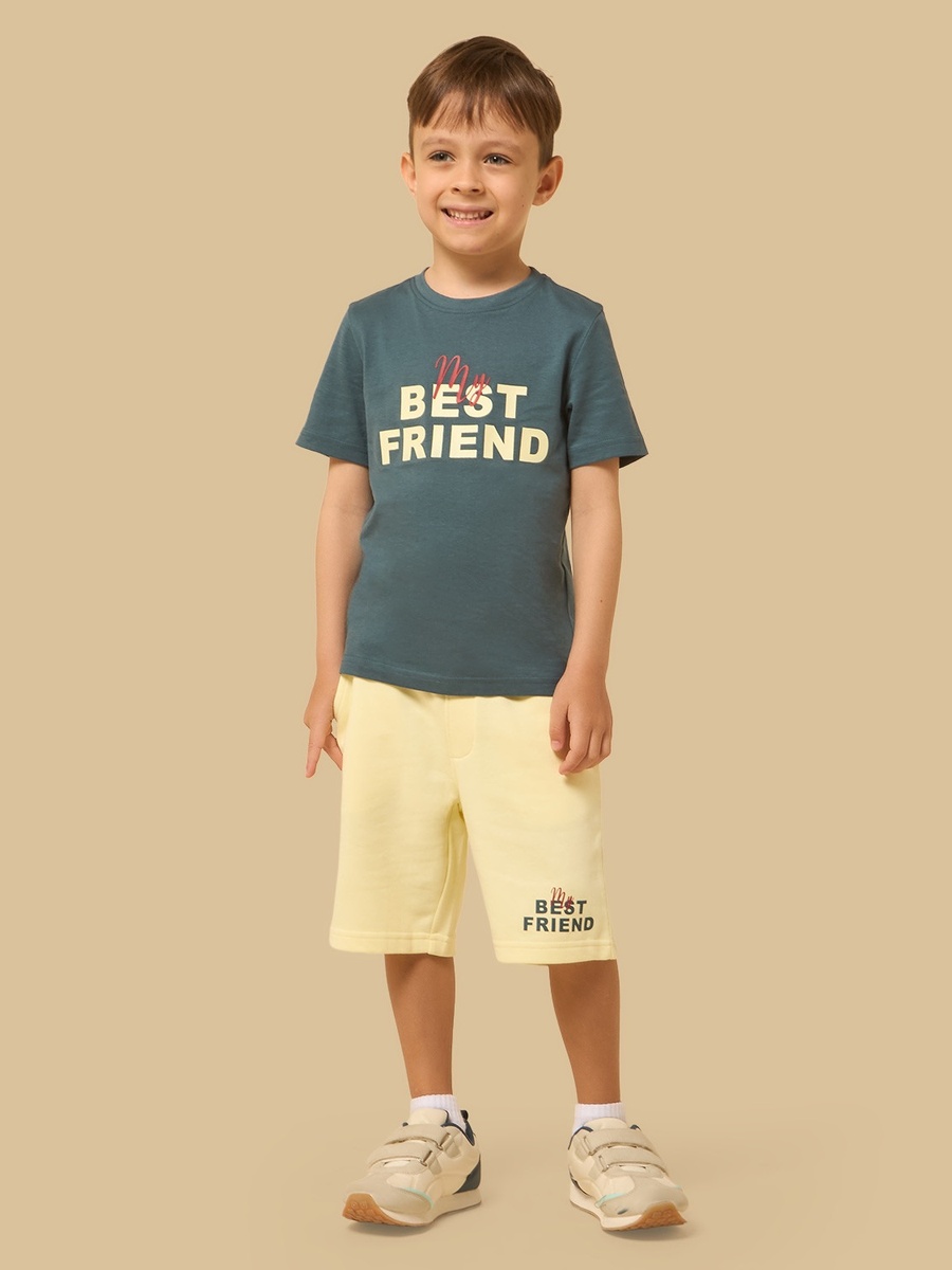Best Friend Print T-Shirt and Shorts Set