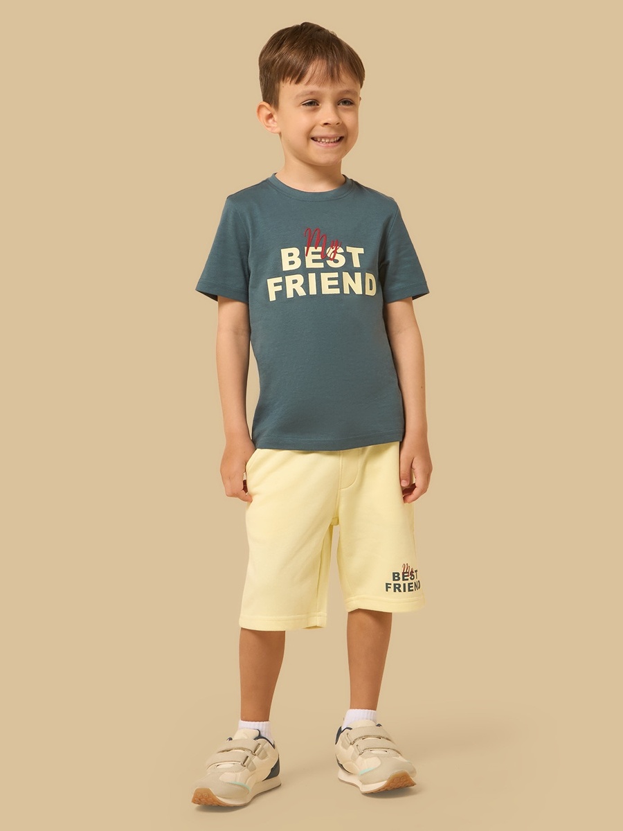 Best Friend Print T-Shirt and Shorts Set