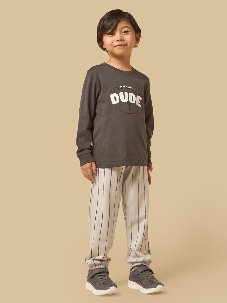 Bear Print T-Shirt and Joggers Set