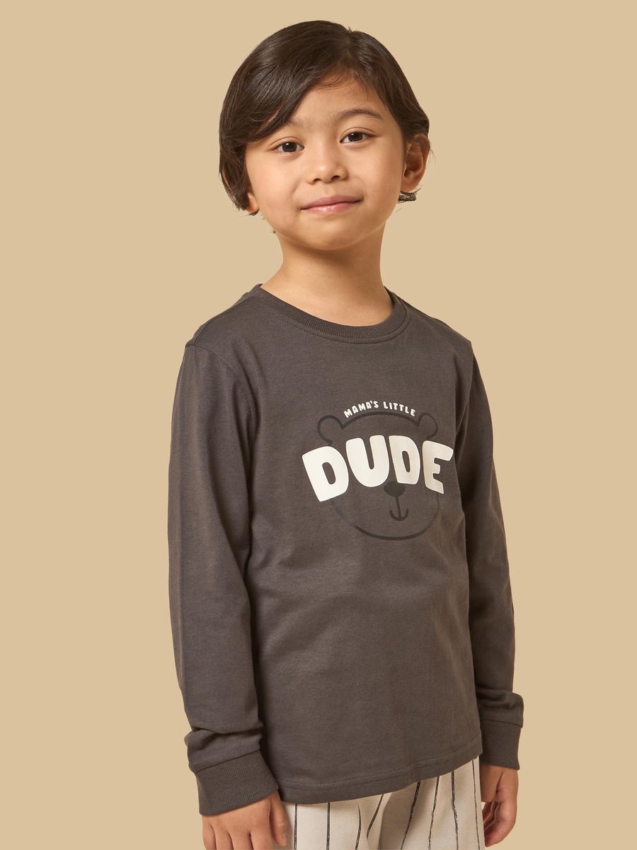 Bear Print T-Shirt and Joggers Set