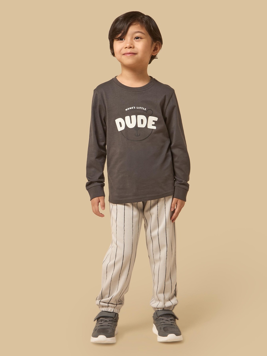 Bear Print T-Shirt and Joggers Set