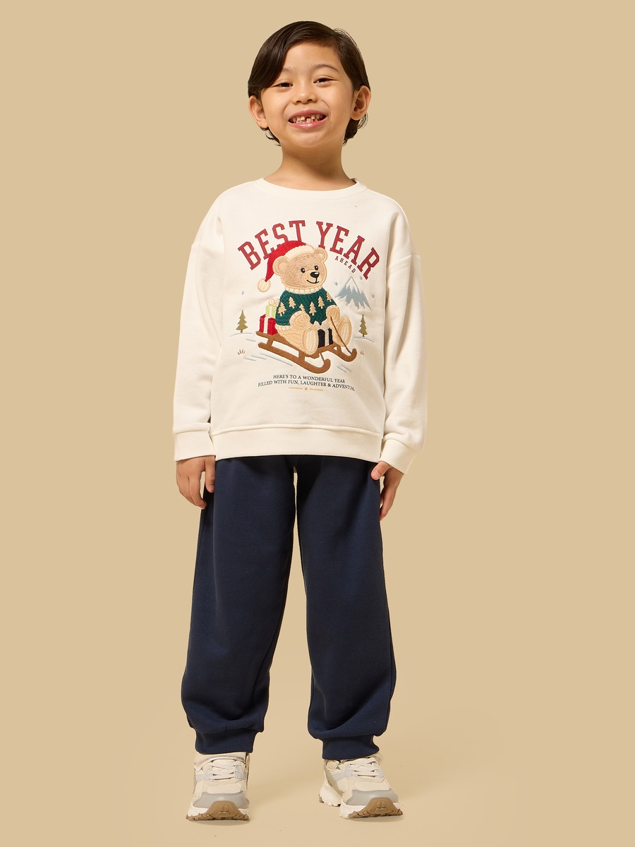 Teddy Bear Applique Sweatshirt and Joggers Set
