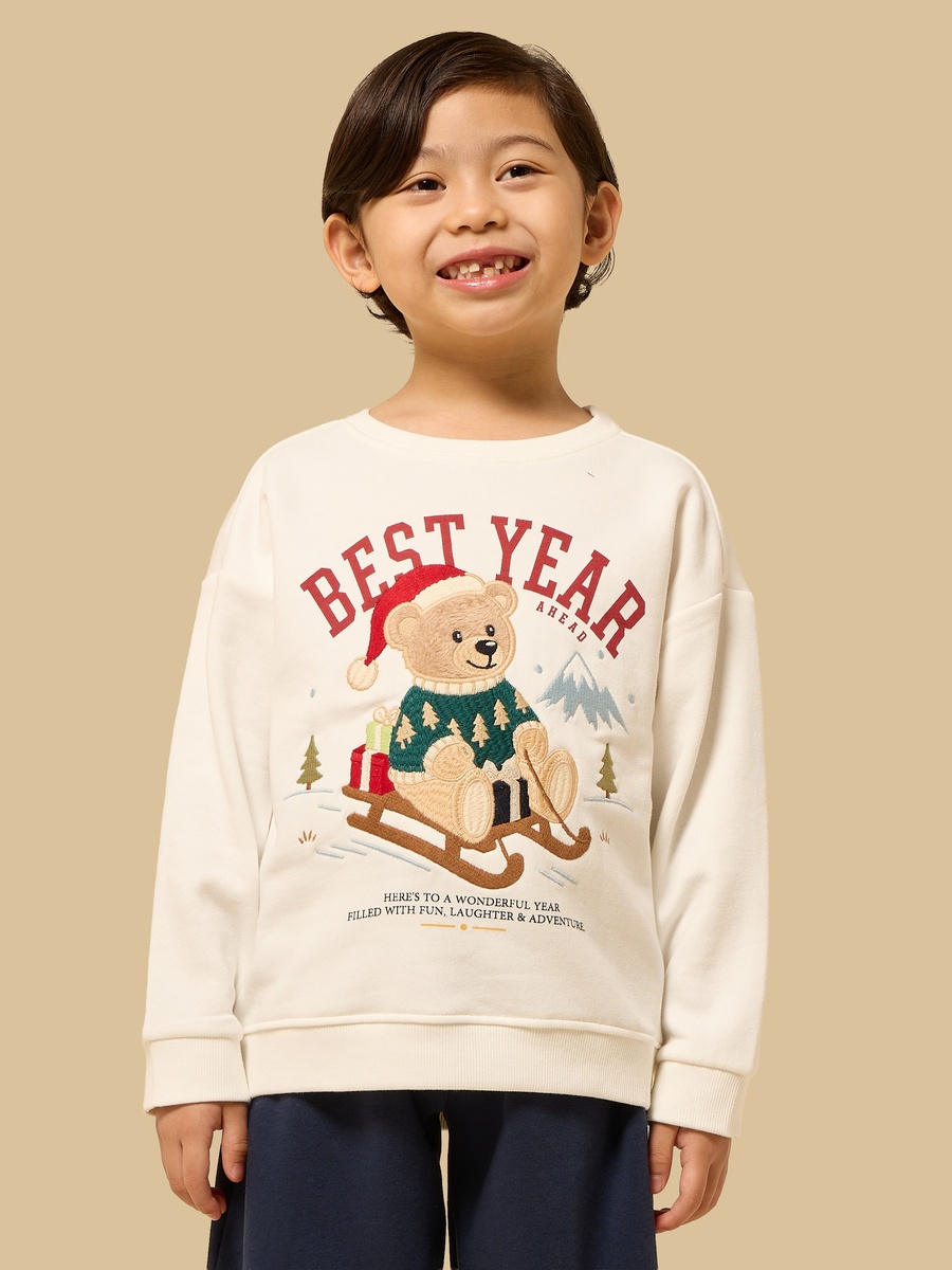 Teddy Bear Applique Sweatshirt and Joggers Set