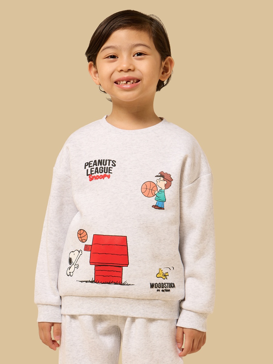Peanuts Print Cotton Sweatshirt and Joggers Set