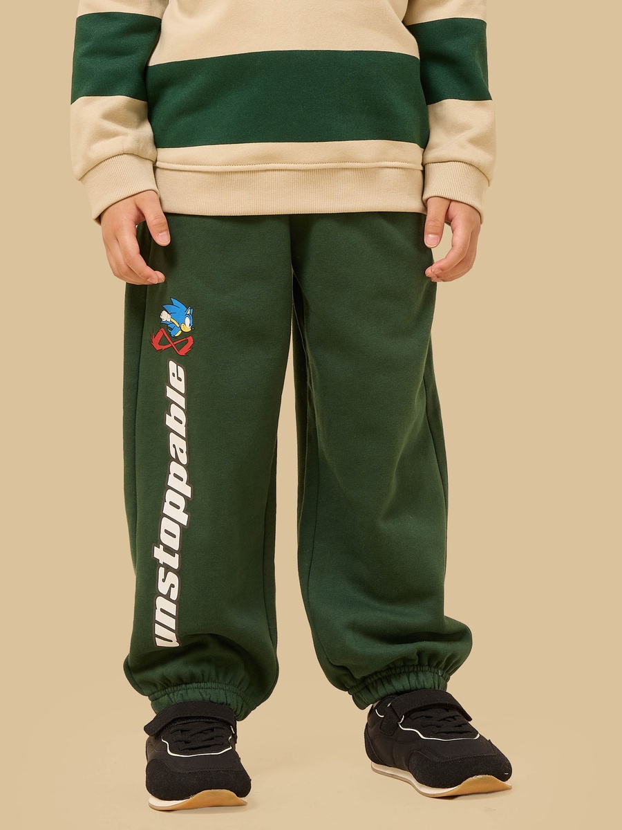Sonic Print Cotton Sweatshirt and Joggers Set