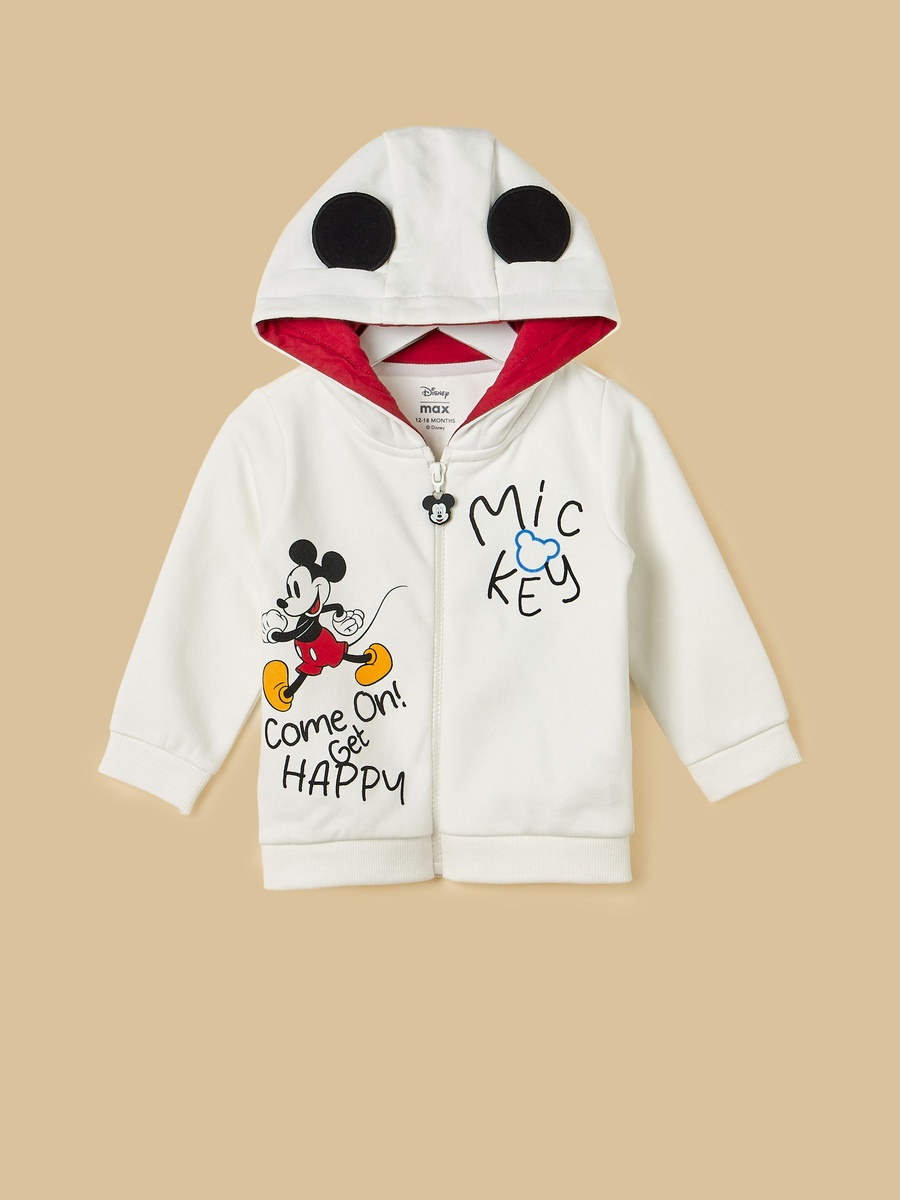 Mickey Mouse Print Zip Through Hoodie and Joggers Set