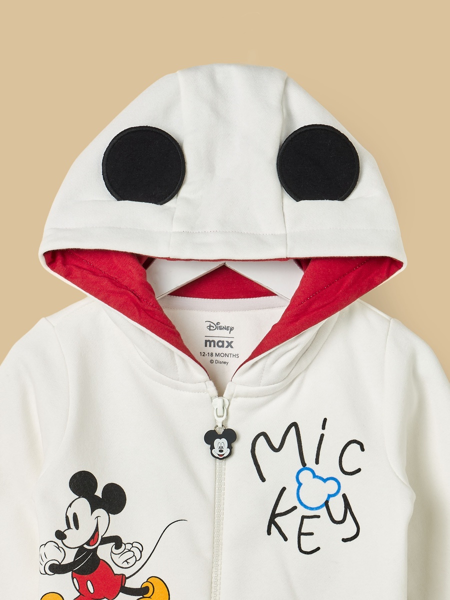 Mickey Mouse Print Zip Through Hoodie and Joggers Set