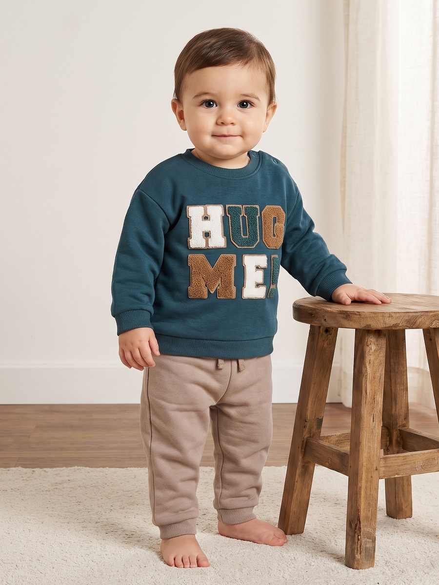 Embroidered Sweatshirt and Joggers Set