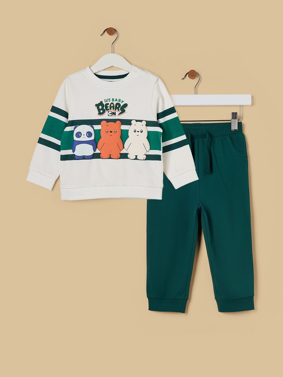 We Baby Bears Print Sweatshirt and Joggers Set