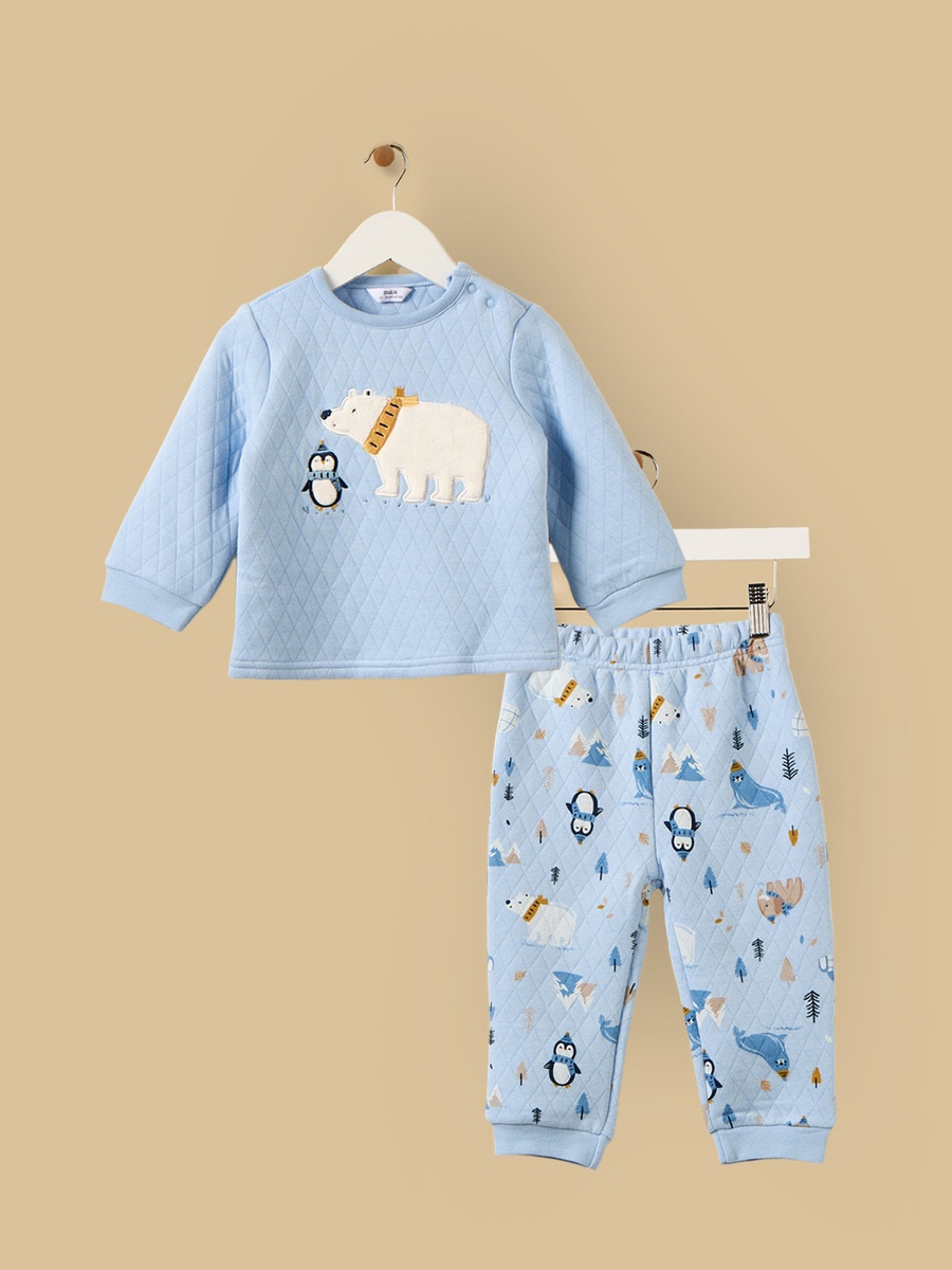 Polar Bear Applique T-Shirt and Pants Set