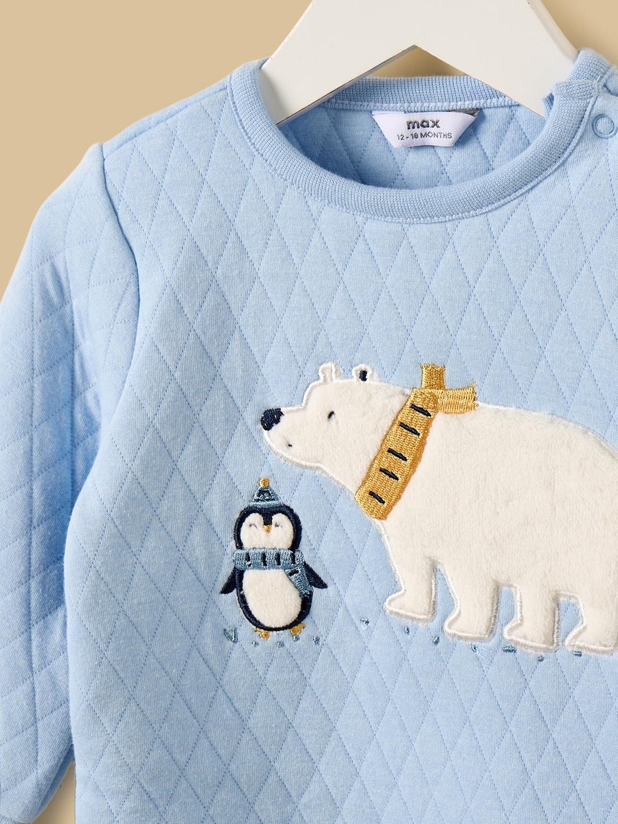 Polar Bear Applique T-Shirt and Pants Set