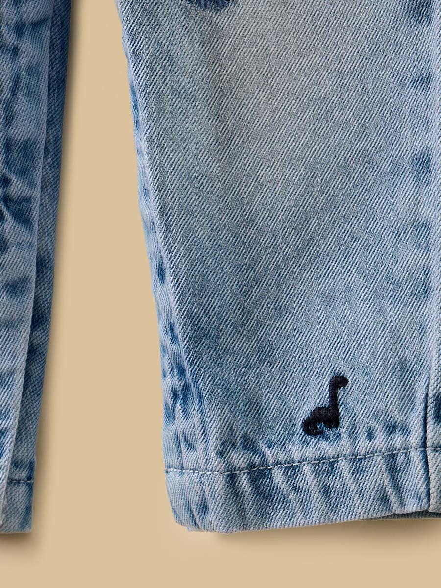 Dinosaur Print T-Shirt and Denim Dungaree Set