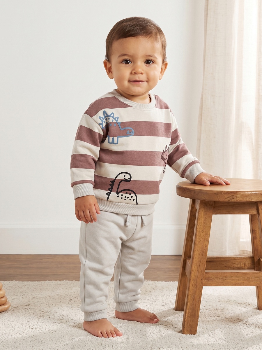 Dinosaur Print Sweatshirt and Joggers Set