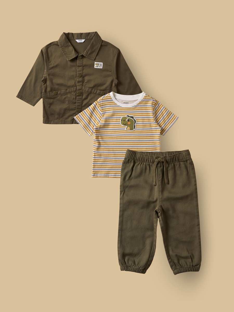 Twill Shacket with Cotton T-Shirt and Joggers