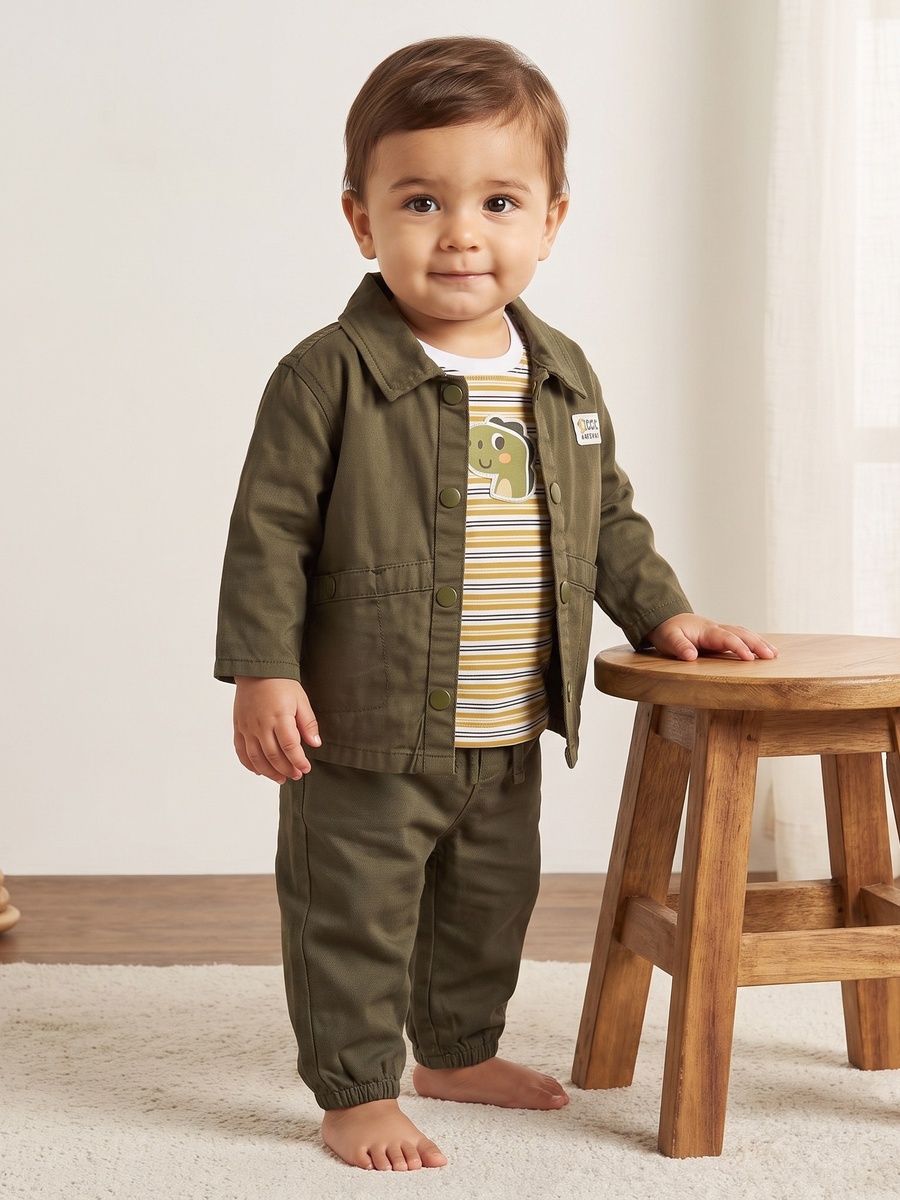 Twill Shacket with Cotton T-Shirt and Joggers