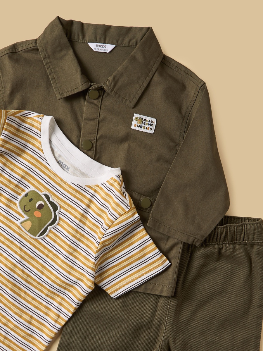 Twill Shacket with Cotton T-Shirt and Joggers