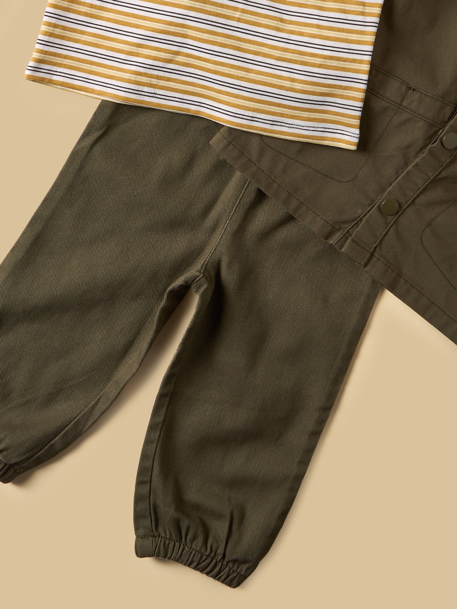Twill Shacket with Cotton T-Shirt and Joggers