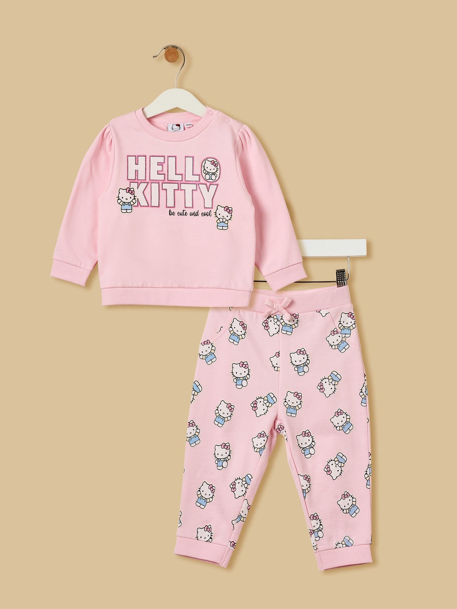 Hello Kitty Print Sweatshirt and Joggers Set