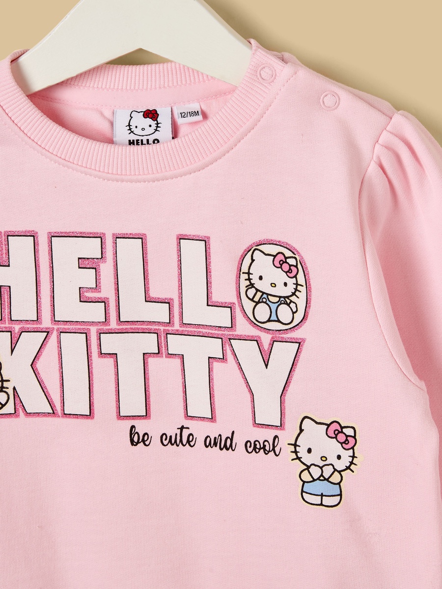 Hello Kitty Print Sweatshirt and Joggers Set