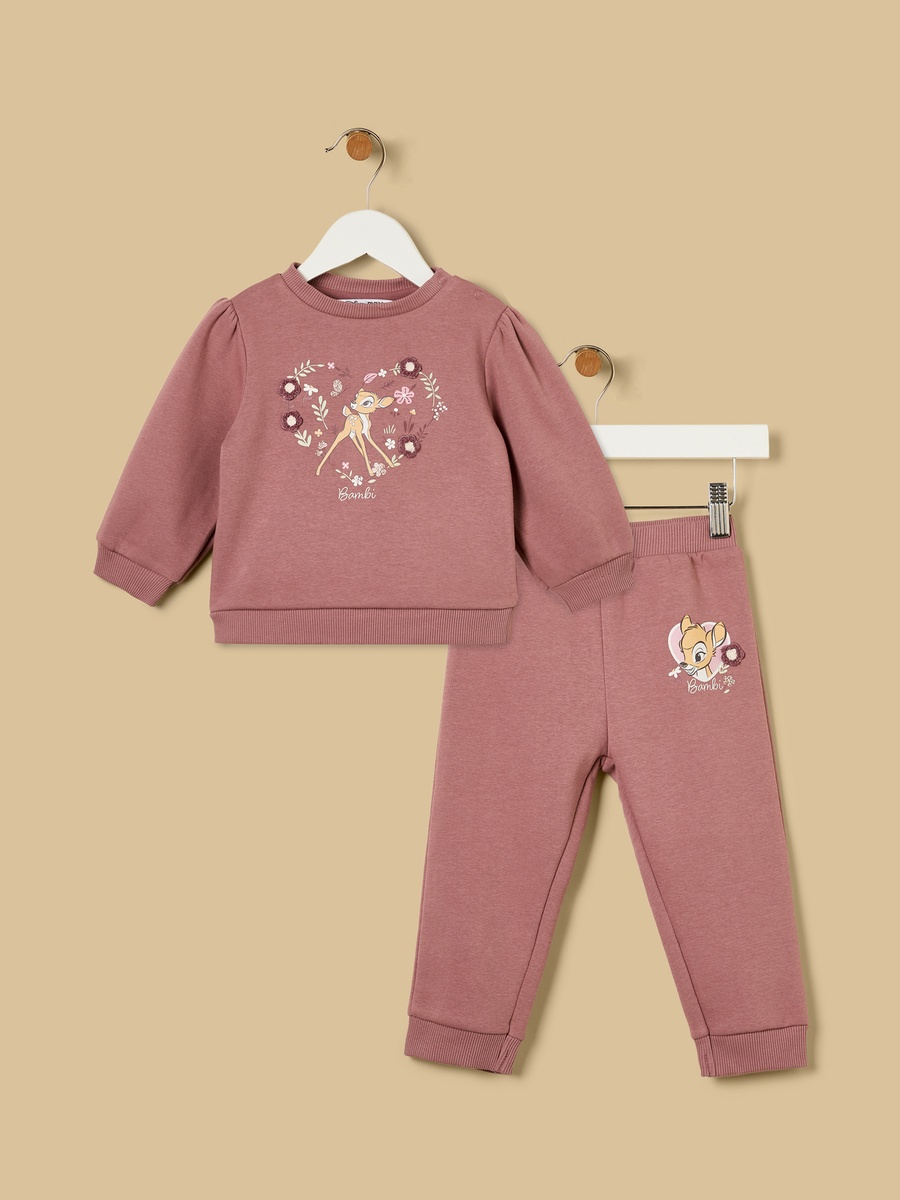 Bambi Print Sweatshirt and Joggers Set