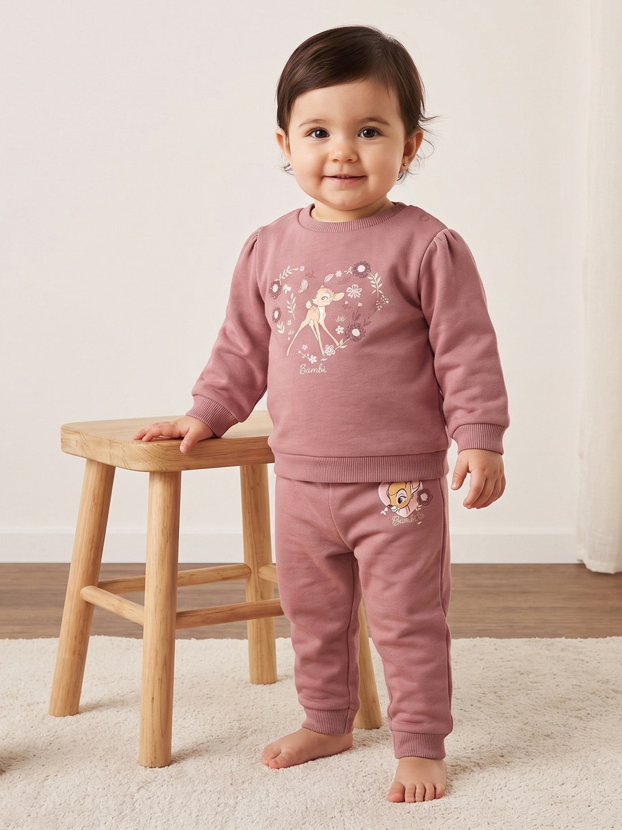 Bambi Print Sweatshirt and Joggers Set