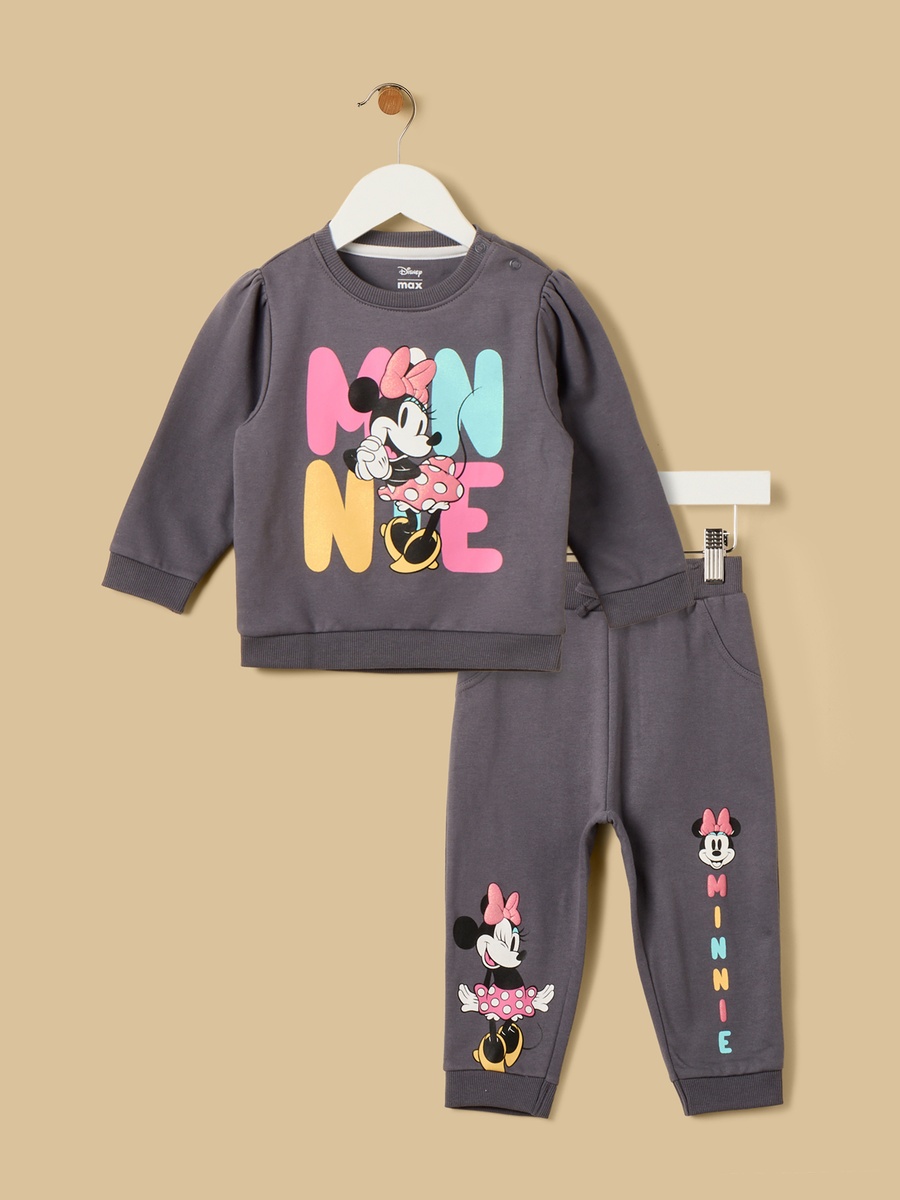 Minnie Mouse Print Cotton Sweatshirt and Joggers Set