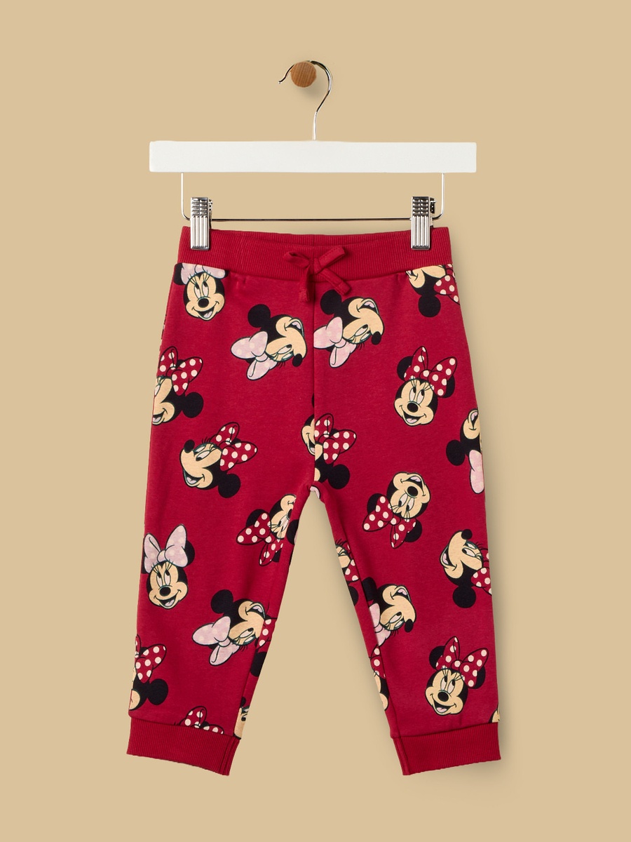 Minnie Mouse Print Cotton Zip Through Hoodie and Joggers Set