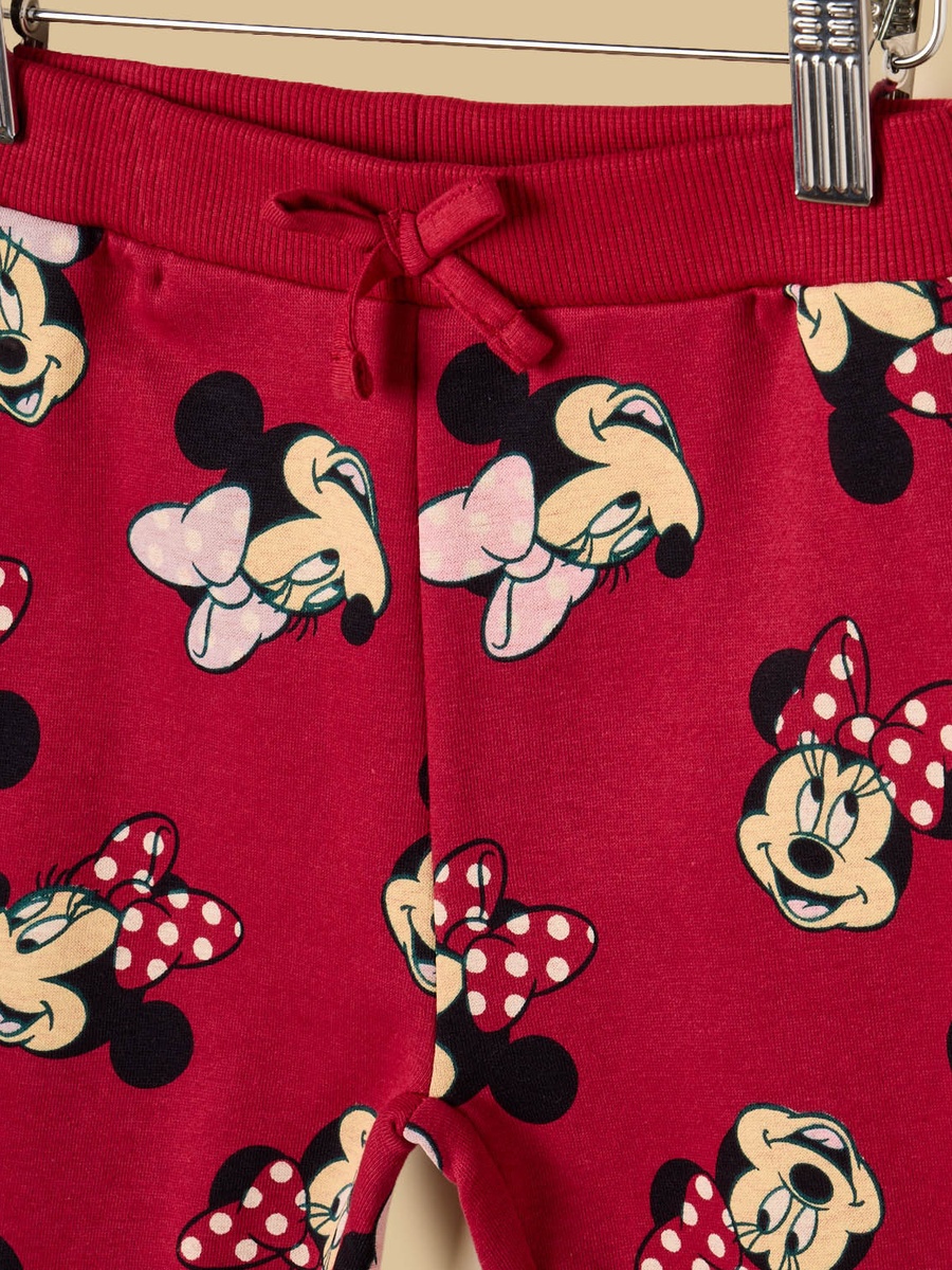 Minnie Mouse Print Cotton Zip Through Hoodie and Joggers Set