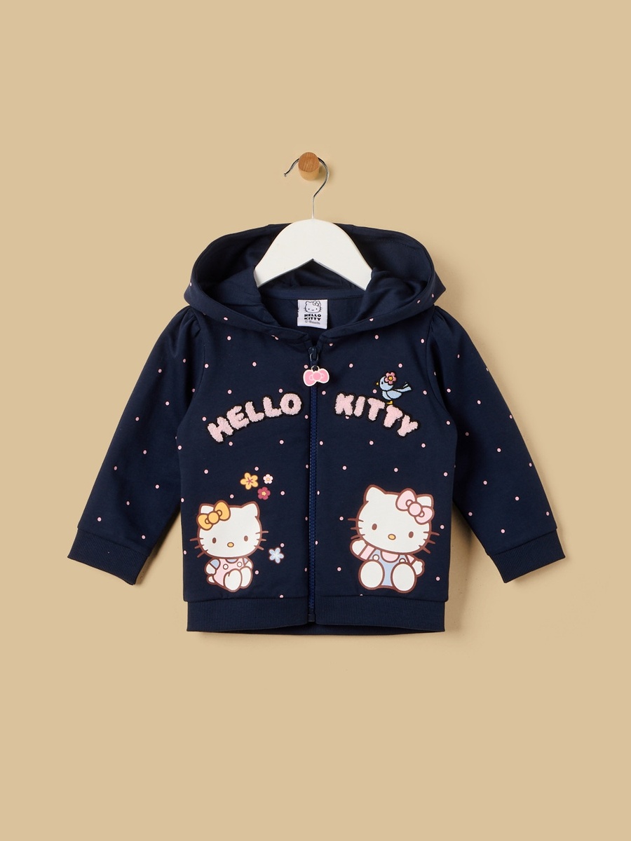 Hello Kitty Print Zip Through Hoodie and Joggers Set