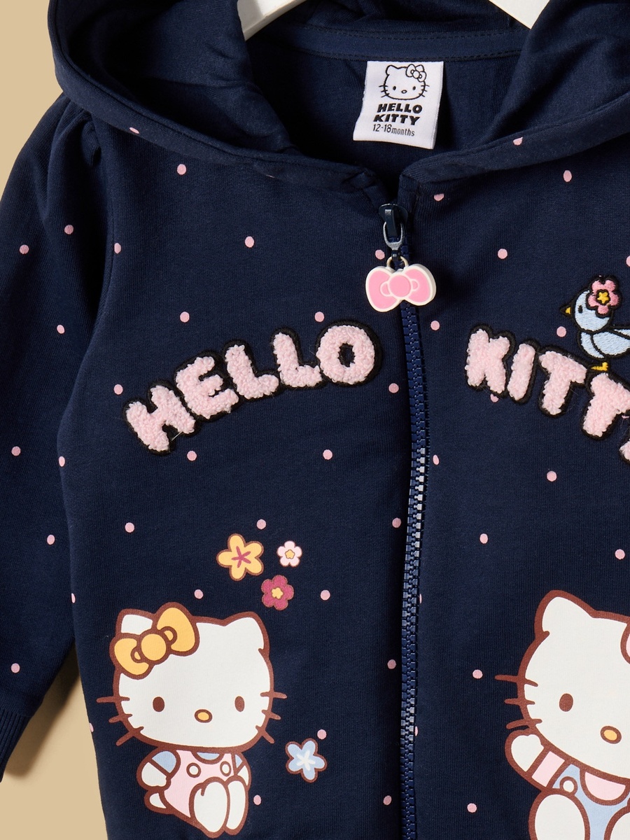 Hello Kitty Print Zip Through Hoodie and Joggers Set