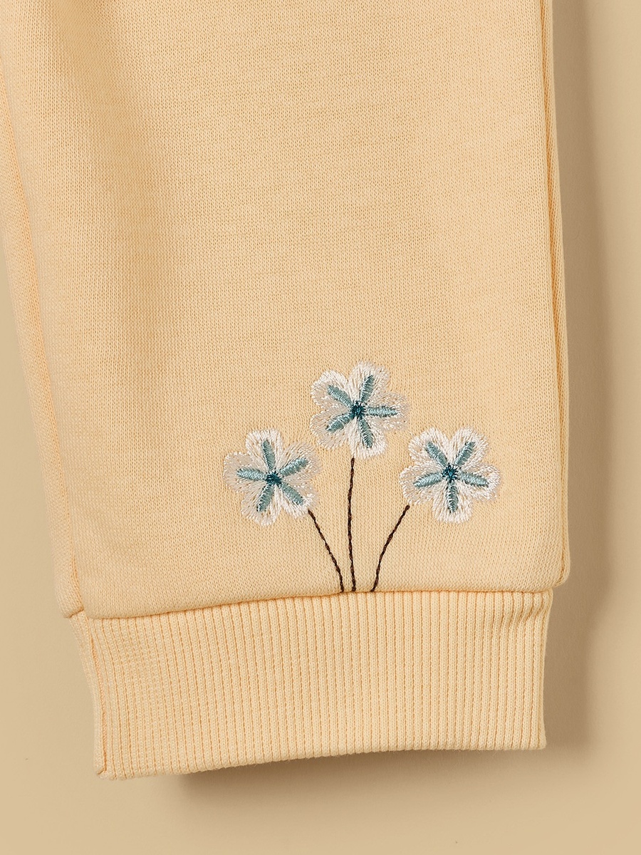 Floral Embroidered Sweatshirt and Joggers Set