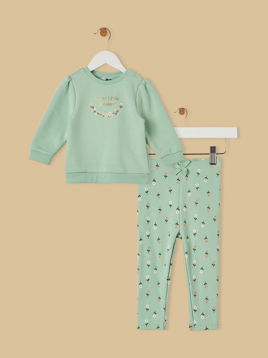Floral Print Sweatshirt and Joggers Set