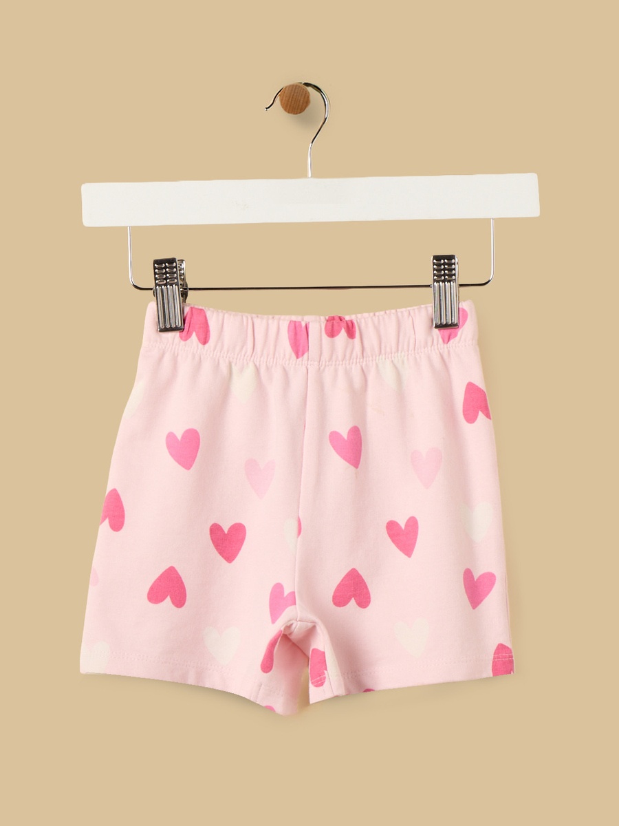 Heart Print Cotton Top and Shorts Set