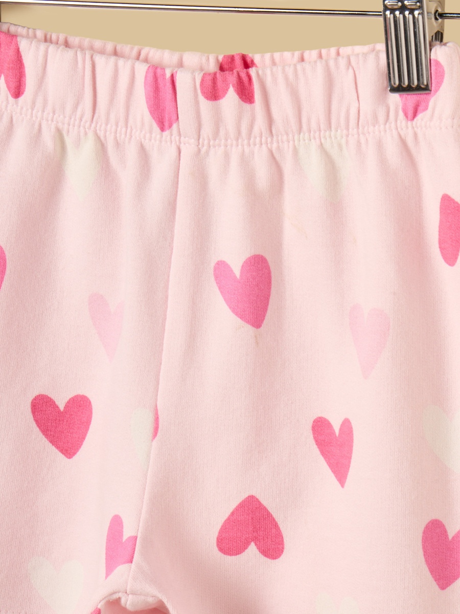 Heart Print Cotton Top and Shorts Set
