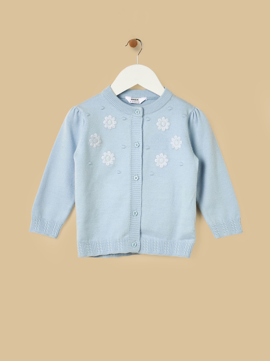 Floral Embroidered Cardigan and Pants Set