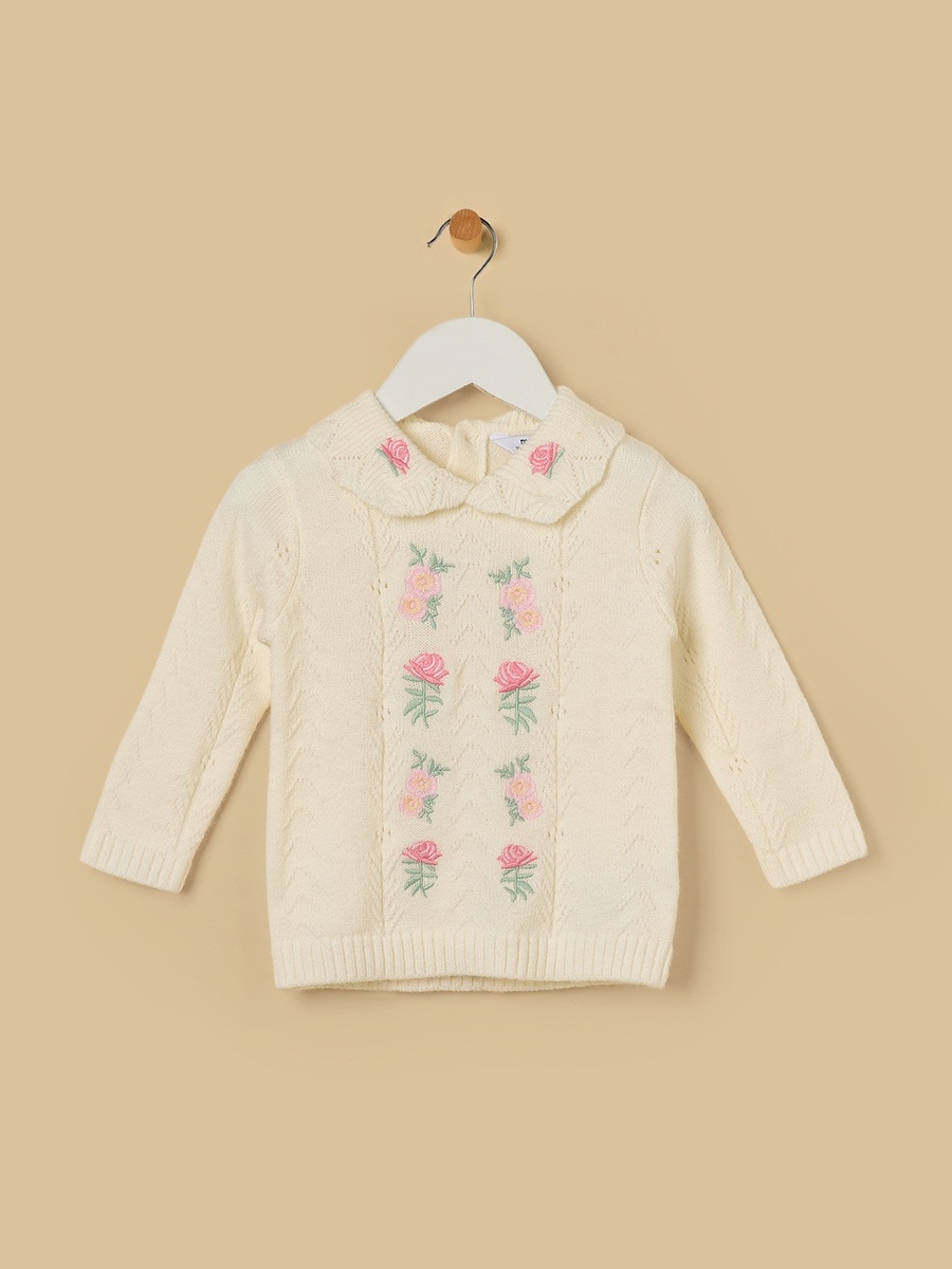 Floral Embroidered Sweater and Joggers Set
