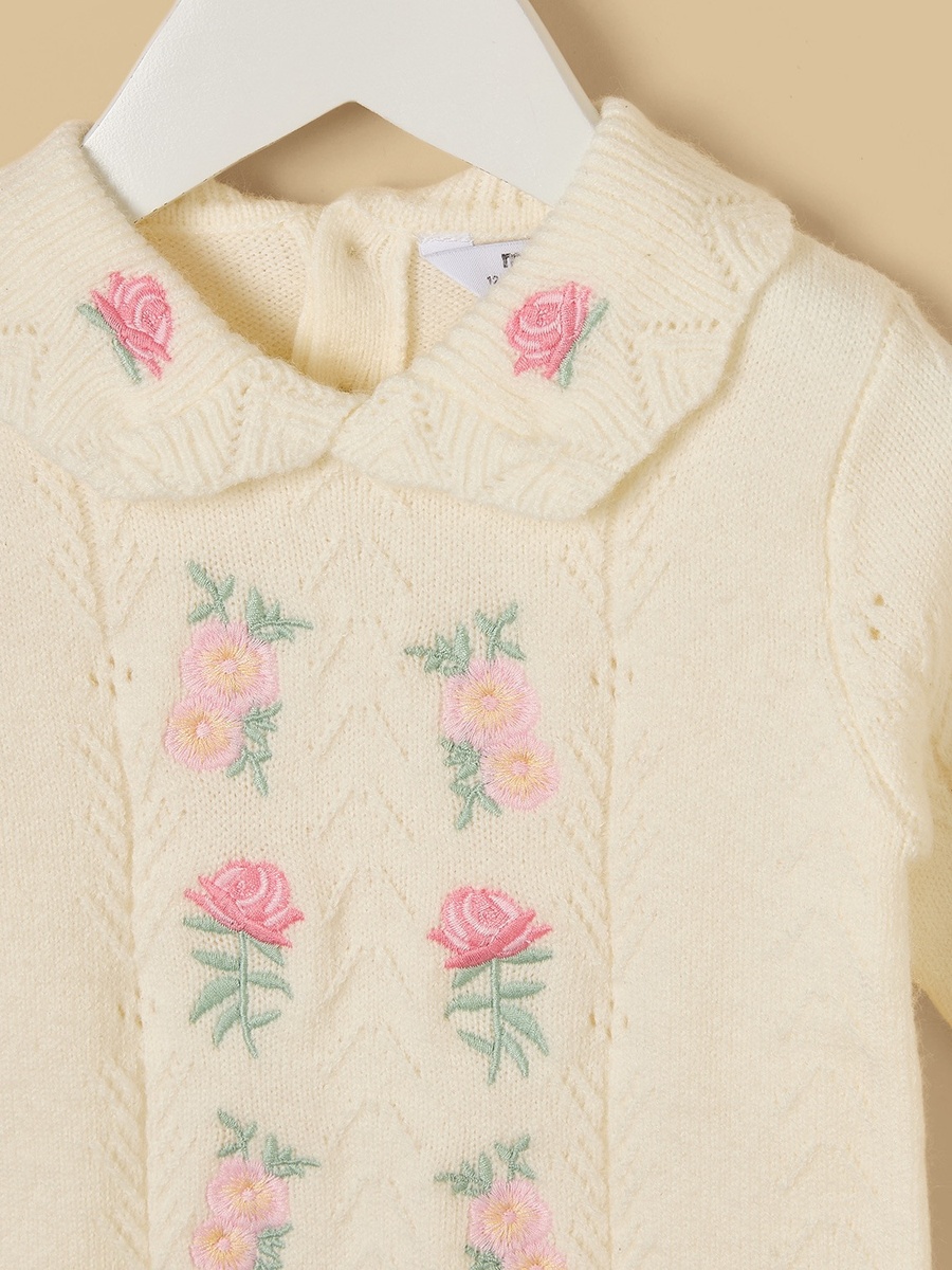 Floral Embroidered Sweater and Joggers Set