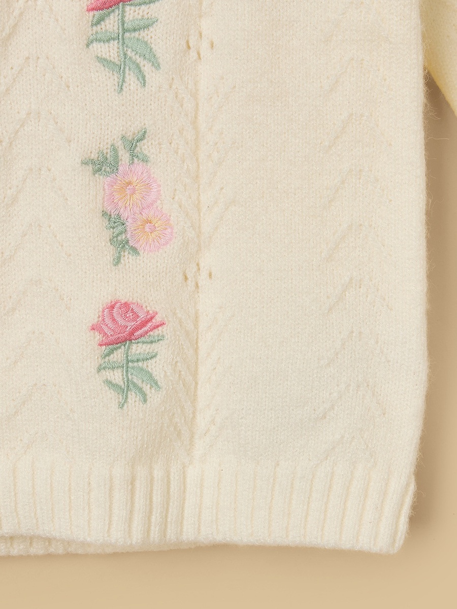 Floral Embroidered Sweater and Joggers Set