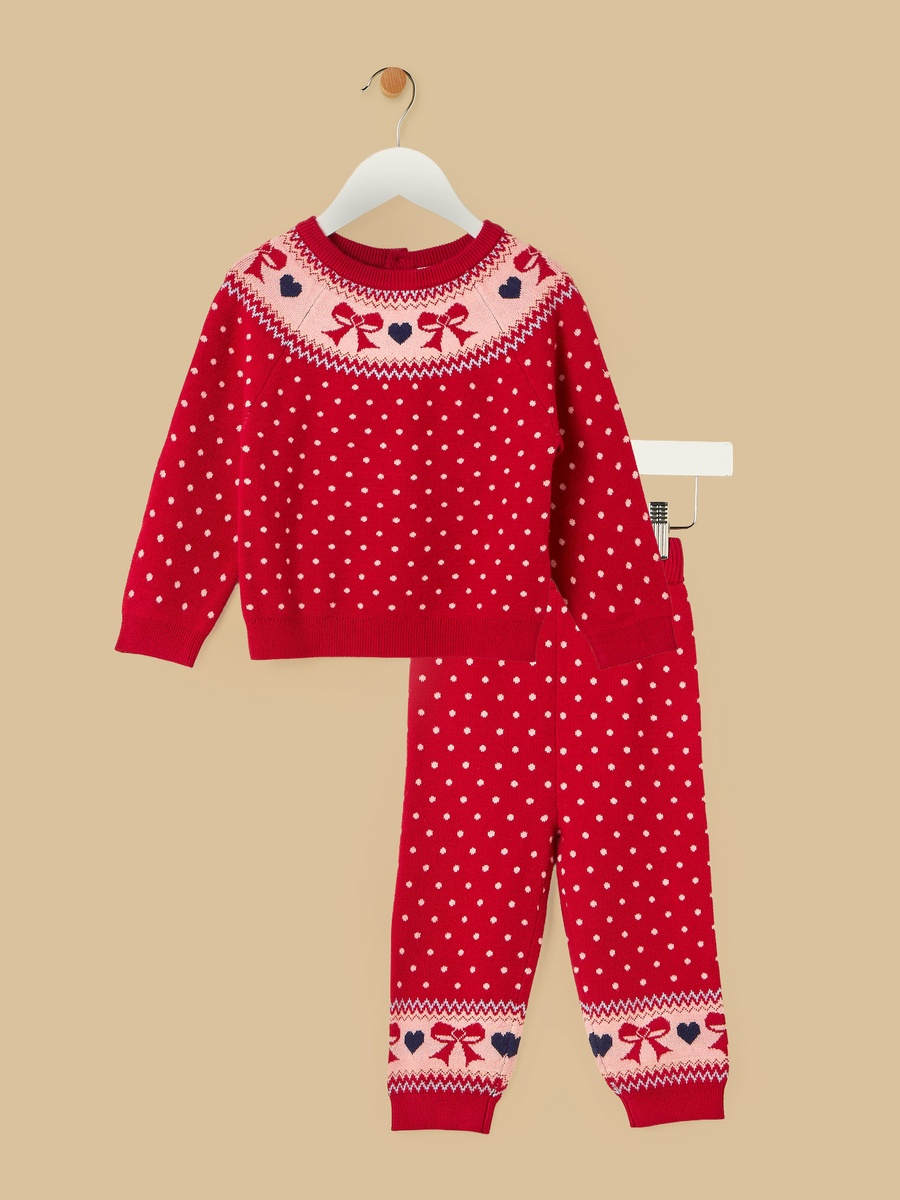Polka Dot Sweater and Pants Set