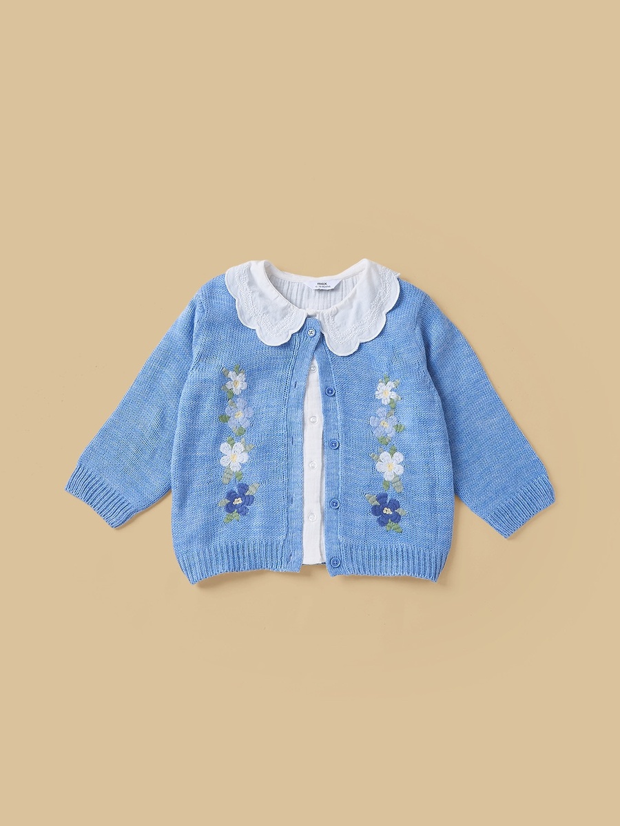 Embroidered Cardigan with Shirt and Pants